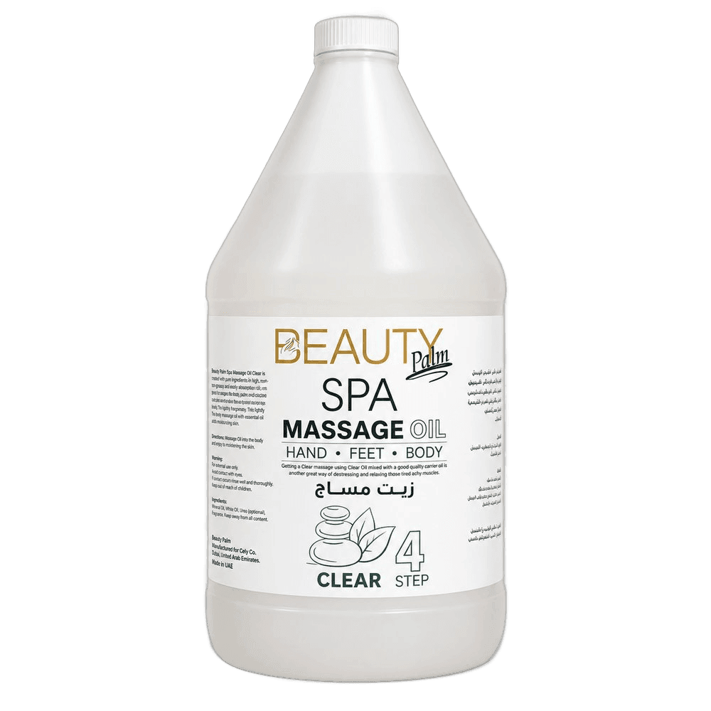 Beauty Palm Clear spa massage oil gallon bottle for hand, feet and body treatments